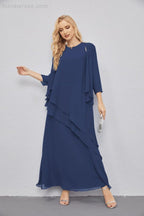 Mother of Bride Dresses with Open Front Lightweight Cardigan Formal Prom Gown  28081