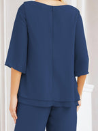 Vestido elegante de 2 peças para mãe da noiva Numbersea, tamanho grande, com folhos, camadas, roupão prateado 28064 