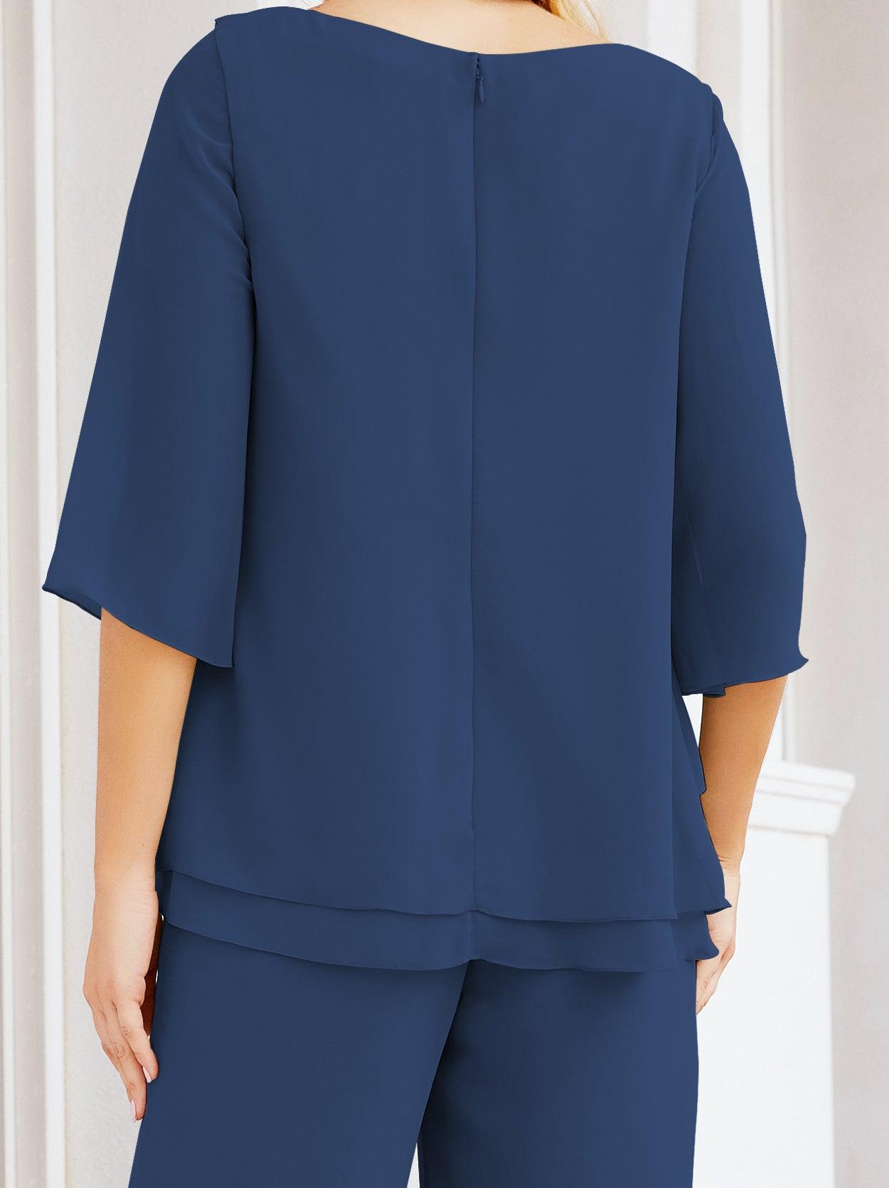 Vestido elegante de 2 peças para mãe da noiva Numbersea, tamanho grande, com folhos, camadas, roupão prateado 28064 