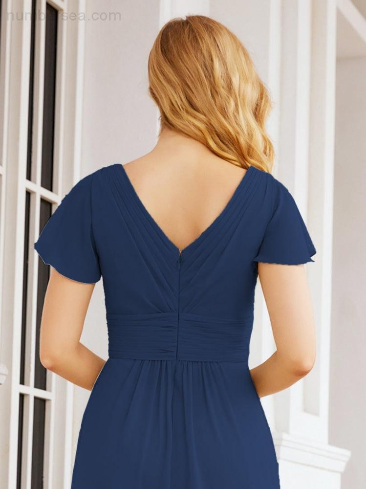 Vestidos de cerimónia de baile Numbersea para mãe da noiva, mangas curtas, vestido de madrinha 28047 