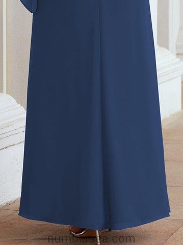 Numbersea Formal Party Gown Dress Long Mother of The Bride Dresses with Ruffle Cape 28026