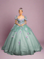 Vestido de baile sem alças com mangas abalonadas da Calla SCL30009