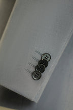 Fato de Lã Cinza Claro de Gola Cruzada | Fato de Noivo Formal e de Negócios Ajustado