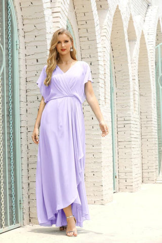 Numbersea  Mother of The Bride Dresses Plus Size V-Neck Floor Length Formal Prom Dress for Wedding Guest 28020