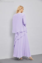 Mother of Bride Dresses with Open Front Lightweight Cardigan Formal Prom Gown  28081