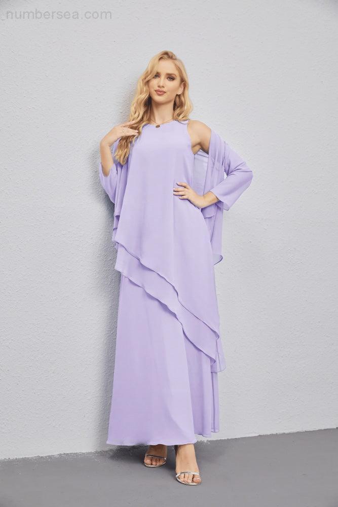 Mother of Bride Dresses with Open Front Lightweight Cardigan Formal Prom Gown  28081