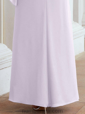 Numbersea Formal Party Gown Dress Long Mother of The Bride Dresses with Ruffle Cape 28026