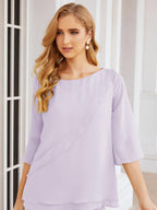 Vestido elegante de 2 peças para mãe da noiva Numbersea, tamanho grande, com folhos, camadas, roupão prateado 28064 