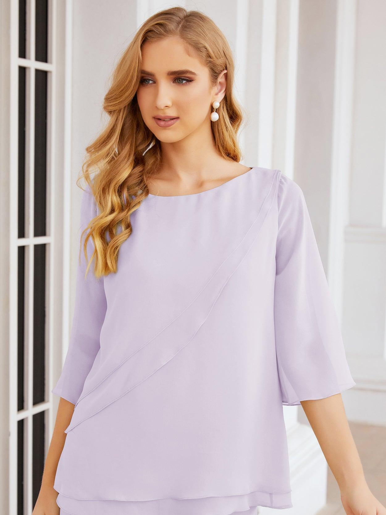 Vestido elegante de 2 peças para mãe da noiva Numbersea, tamanho grande, com folhos, camadas, roupão prateado 28064 