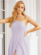 Vestidos de baile de cerimónia Numbersea para mulher com um ombro só e fenda lateral para madrinhas e madrinhas 28052 