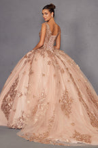 3D Butterfly Off Shoulder Ball Gown by Juliet JT1485J