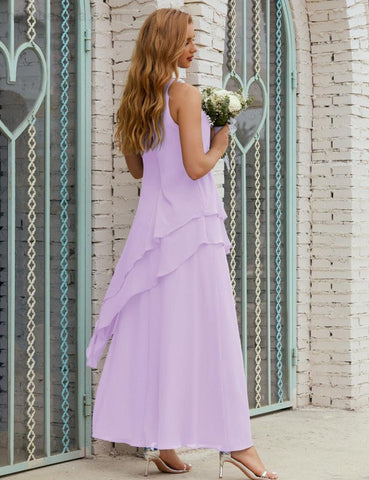 Vestidos longos de chiffon plus size para mãe da noiva, vestido formal de madrinha de casamento, 28019 