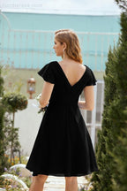 Knie langes Homecoming-Kleid Formell Cocktail Abschlussballkleid 28013