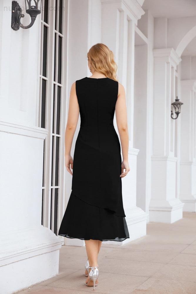 Vestido de festa formal para mãe da noiva, corte A, duas peças, Numbersea 28072 