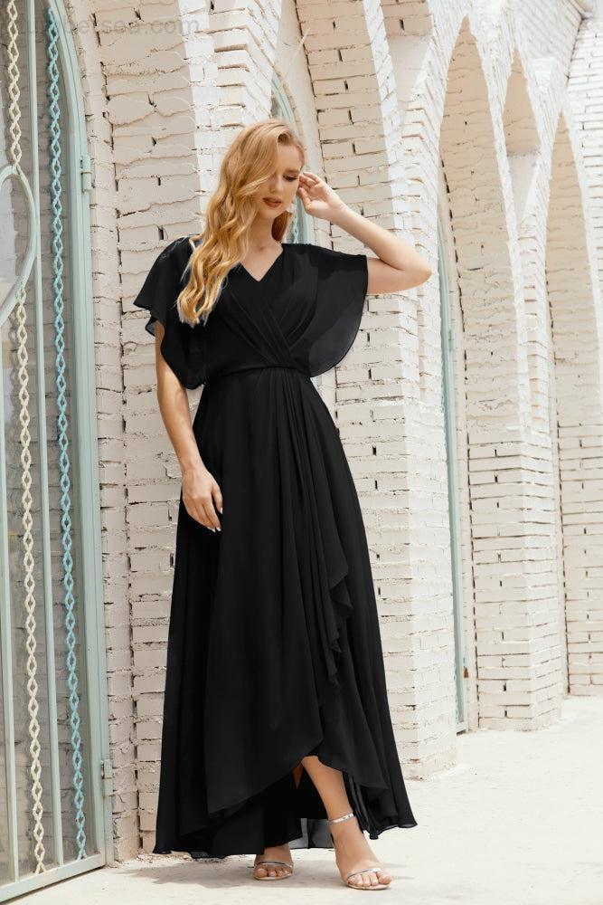Numbersea  Mother of The Bride Dresses Plus Size V-Neck Floor Length Formal Prom Dress for Wedding Guest 28020