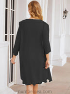 Vestidos para mãe da noiva Numbersea Vestido de baile Vestido casual plissado 28065 