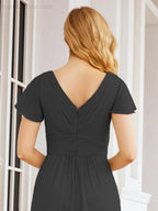 Vestidos de cerimónia de baile Numbersea para mãe da noiva, mangas curtas, vestido de madrinha 28047 