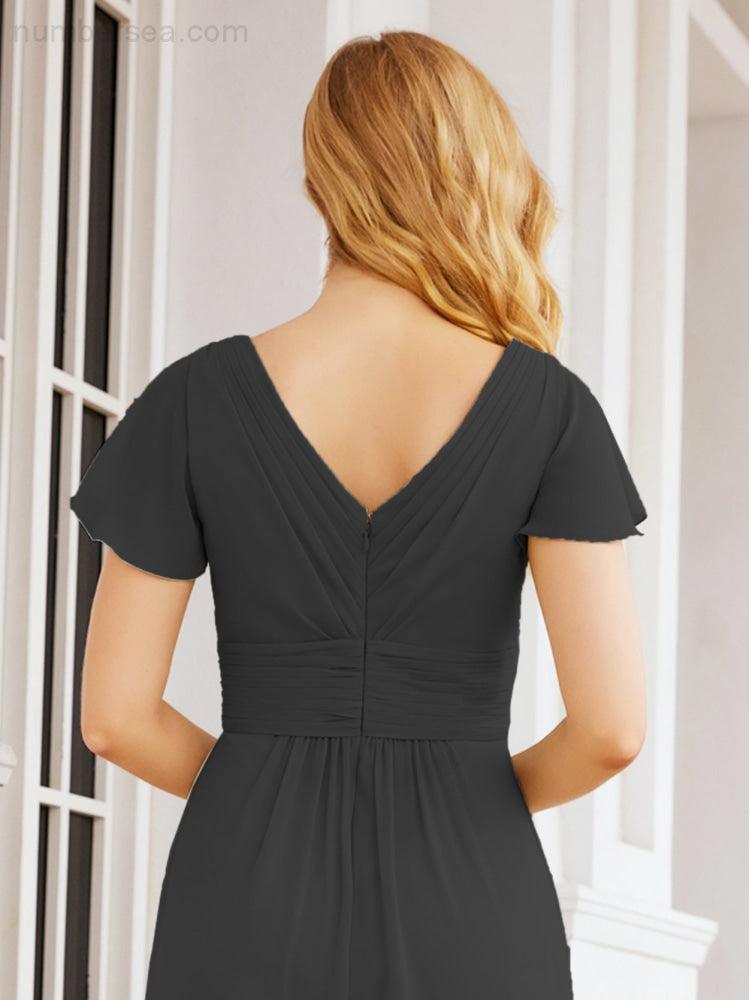 Vestidos de cerimónia de baile Numbersea para mãe da noiva, mangas curtas, vestido de madrinha 28047 