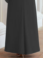 Vestido de festa formal comprido Numbersea com capa e folhos 28026 