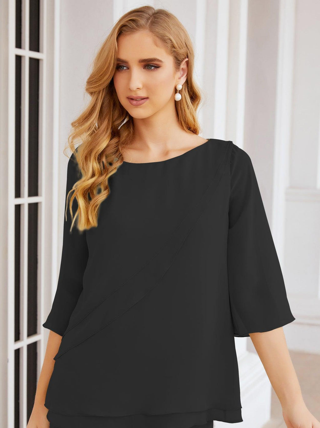 Vestido elegante de 2 peças para mãe da noiva Numbersea, tamanho grande, com folhos, camadas, roupão prateado 28064 