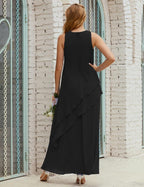 Vestidos longos de chiffon plus size para mãe da noiva, vestido formal de madrinha de casamento, 28019 