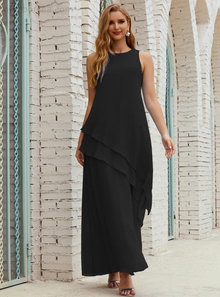 Vestidos longos de chiffon plus size para mãe da noiva, vestido formal de madrinha de casamento, 28019 