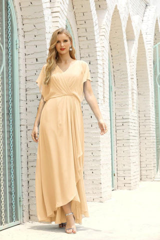 Numbersea  Mother of The Bride Dresses Plus Size V-Neck Floor Length Formal Prom Dress for Wedding Guest 28020