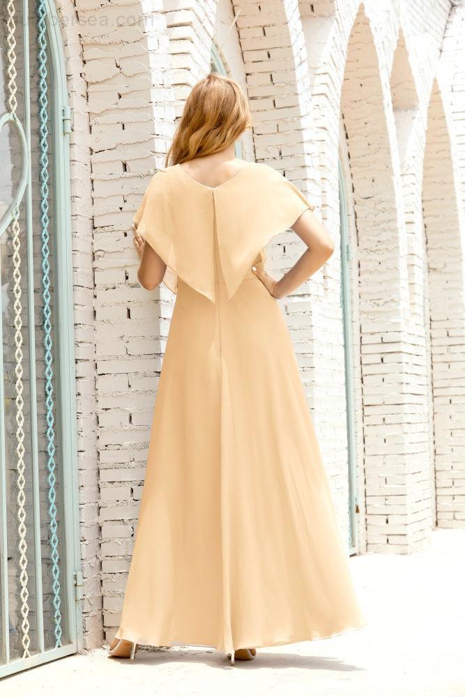 Numbersea  Mother of The Bride Dresses Plus Size V-Neck Floor Length Formal Prom Dress for Wedding Guest 28020