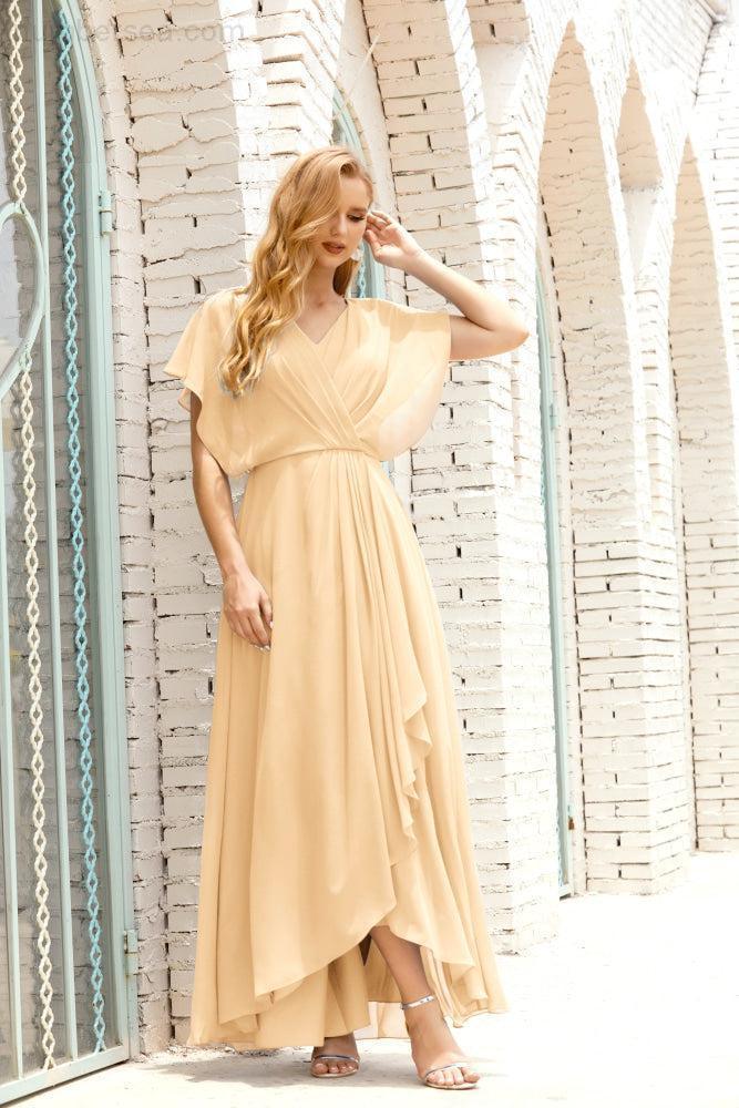 Numbersea  Mother of The Bride Dresses Plus Size V-Neck Floor Length Formal Prom Dress for Wedding Guest 28020