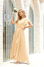 Numbersea  Mother of The Bride Dresses Plus Size V-Neck Floor Length Formal Prom Dress for Wedding Guest 28020