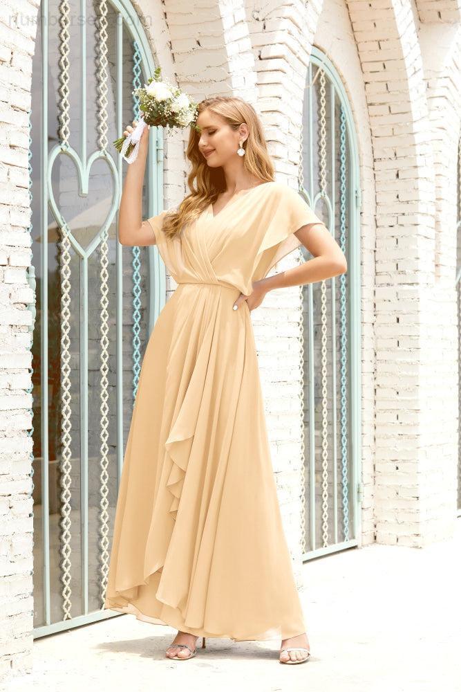 Numbersea  Mother of The Bride Dresses Plus Size V-Neck Floor Length Formal Prom Dress for Wedding Guest 28020