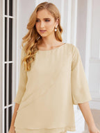 Vestido elegante de 2 peças para mãe da noiva Numbersea, tamanho grande, com folhos, camadas, roupão prateado 28064 