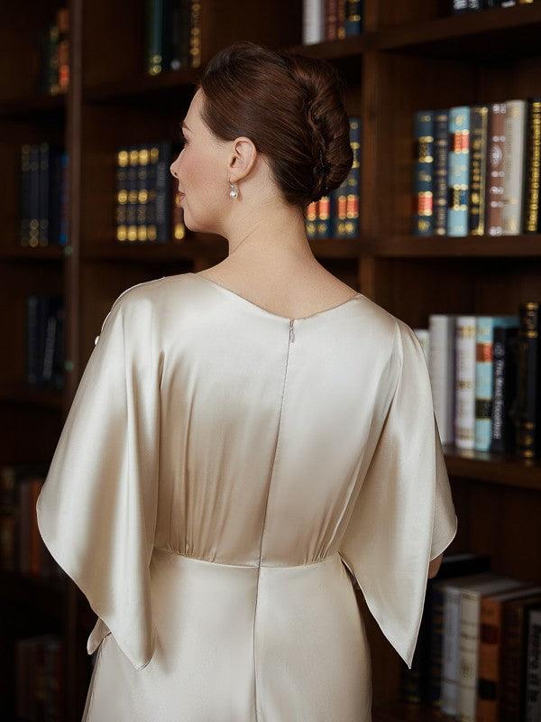 Kleider für die Brautmutter A-Linie/Prinzessin Seide wie Satin 1/2 Ärmel Knöchellang