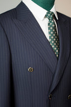 Double-Breasted Pinstripe Wool Suit | Tailored Formal Groom & Business Suit