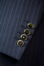 Double-Breasted Pinstripe Wool Suit | Tailored Formal Groom & Business Suit