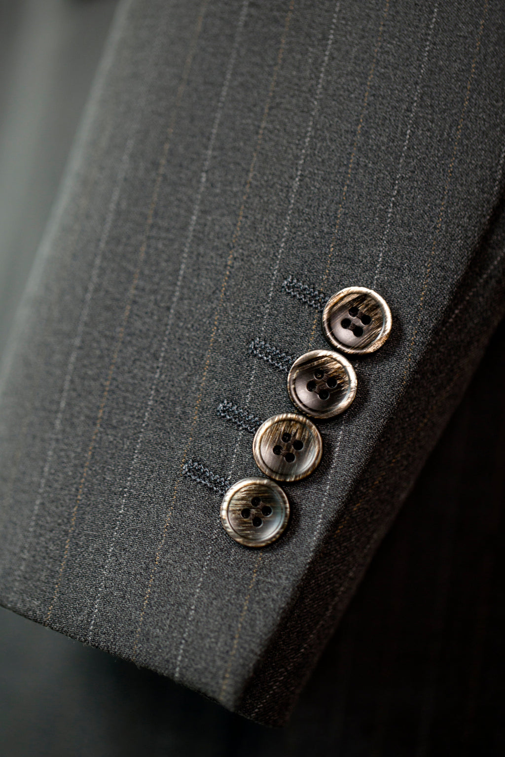 Three-Piece Pinstripe Wool Suit | Tailored Formal Groom & Business Suit