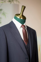 Three-Piece Pinstripe Wool Wedding Suit | Classic Tailored Formal Groom Suit