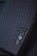Three-Piece Pinstripe Wool Wedding Suit | Classic Tailored Formal Groom Suit