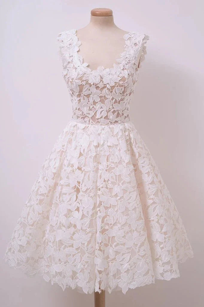 Vestidos de Baile de Gala Curtos em Linha A com Laços Elegantes