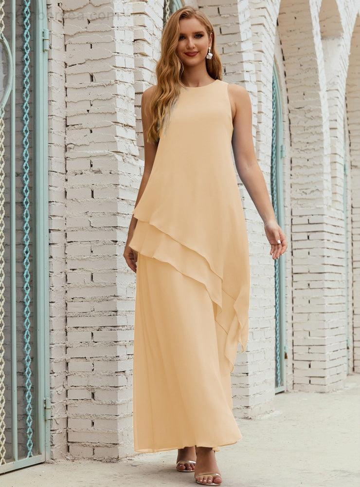 Vestidos longos de chiffon plus size para mãe da noiva, vestido formal de madrinha de casamento, 28019 