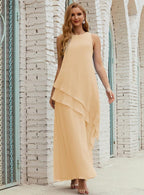 Vestidos longos de chiffon plus size para mãe da noiva, vestido formal de madrinha de casamento, 28019 