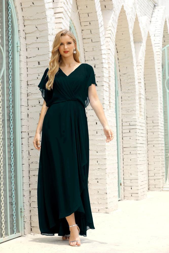 Vestidos para mãe da noiva Numbersea, tamanho grande, decote em V, comprimento até ao chão, vestido de baile formal para convidada de casamento 28020 