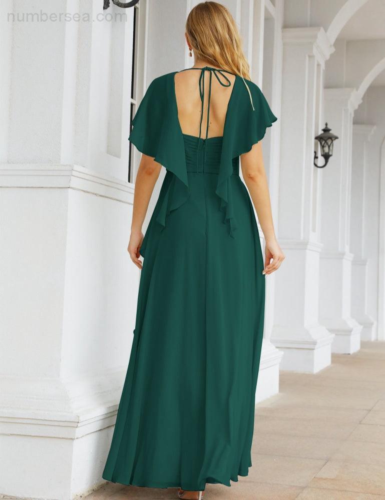 Numbersea Bridesmaid Dresses Backless Formal Prom Gowns for Evening Party Mother of The Bride Dress 28040
