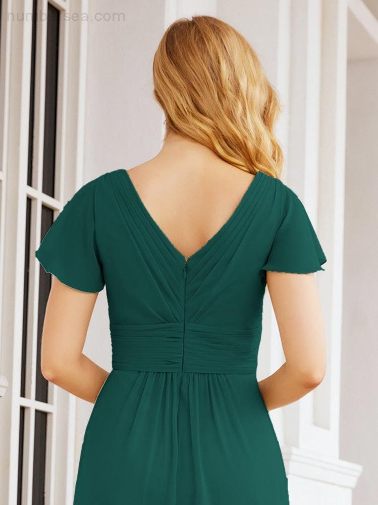 Vestidos de cerimónia de baile Numbersea para mãe da noiva, mangas curtas, vestido de madrinha 28047 