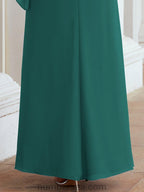 Vestido de festa formal comprido Numbersea com capa e folhos 28026 