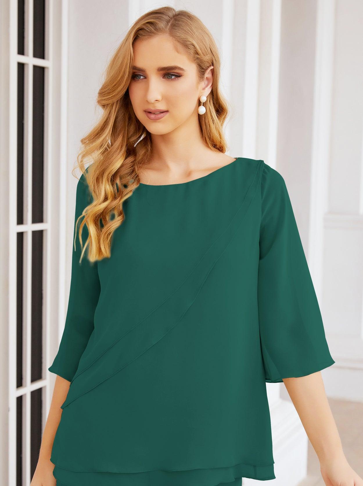 Vestido elegante de 2 peças para mãe da noiva Numbersea, tamanho grande, com folhos, camadas, roupão prateado 28064 