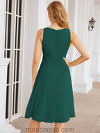 Vestidos para mãe da noiva Numbersea Vestido de baile Vestido casual plissado 28065 