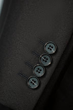 Double-Breasted Black Wool Tuxedo | Classic Tailored Formal Groom Suit