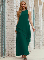 Vestidos longos de chiffon plus size para mãe da noiva, vestido formal de madrinha de casamento, 28019 