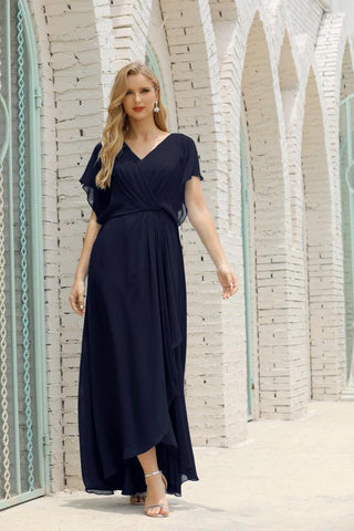 Numbersea  Mother of The Bride Dresses Plus Size V-Neck Floor Length Formal Prom Dress for Wedding Guest 28020